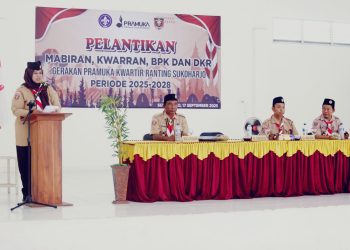 Wabup Pringsewu Lantik Mabiran dan Kwaran Sukoharjo, Tegaskan Pramuka Harus Jadi Garda Terdepan Pembinaan Generasi Muda