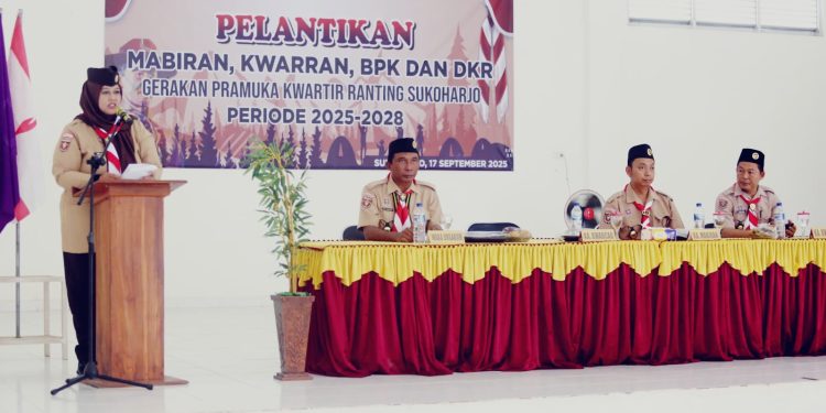 Wabup Pringsewu Lantik Mabiran dan Kwaran Sukoharjo, Tegaskan Pramuka Harus Jadi Garda Terdepan Pembinaan Generasi Muda