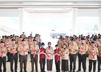 Ketua Mabicab Pesawaran Lepas 86 Peserta Kontingen Kwarcab di Jambore Daerah VII Lampung