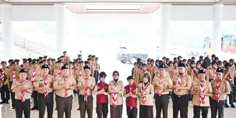 Ketua Mabicab Pesawaran Lepas 86 Peserta Kontingen Kwarcab di Jambore Daerah VII Lampung