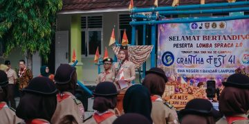 Lewat Joget Komando dan Pionering, 560 Pramuka Penegak Unjuk Skill di SMAN 1 Bandar Lampung
