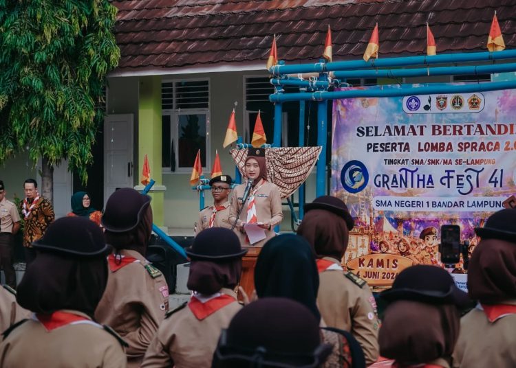 Lewat Joget Komando dan Pionering, 560 Pramuka Penegak Unjuk Skill di SMAN 1 Bandar Lampung